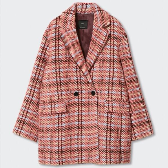 Mango Checked tweed coat size XS NWT - Picture 7 of 15